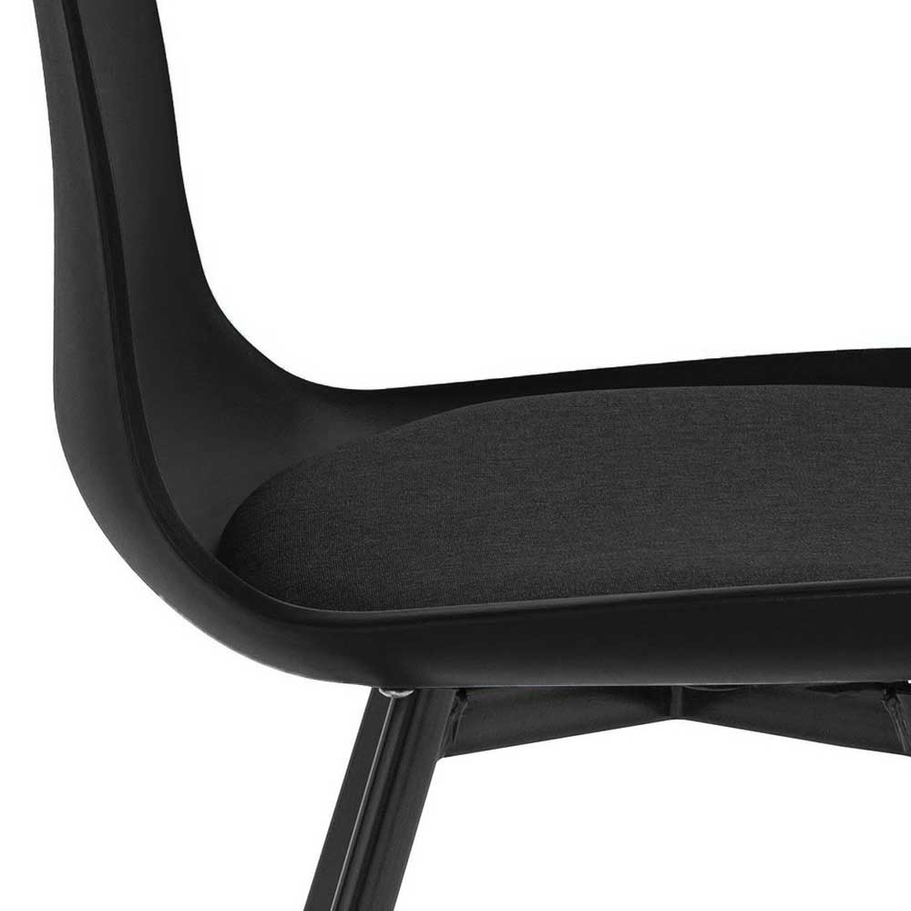 Schwarze Schalenstühle modern - Tessa (2er Set)
