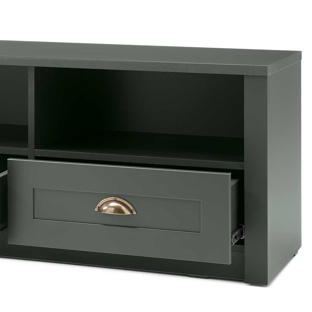 158x47x43 Landhaus TV Board in Dunkelgrün - Niestov