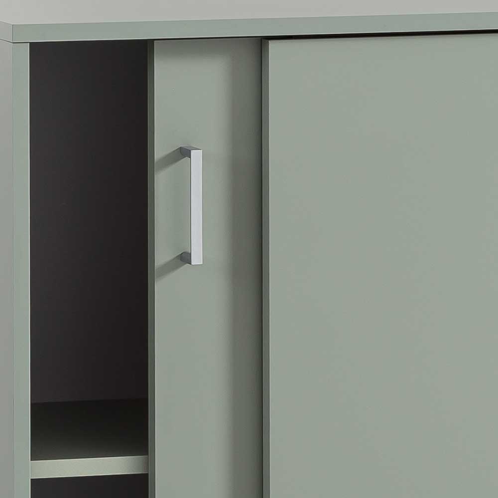 Schiebetüren-Aktenschrank in Graugrün - Espresso
