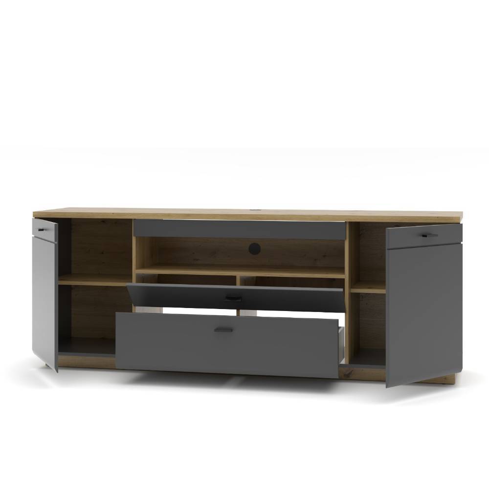 TV Sideboard in mattem Dunkelgrau - Azar