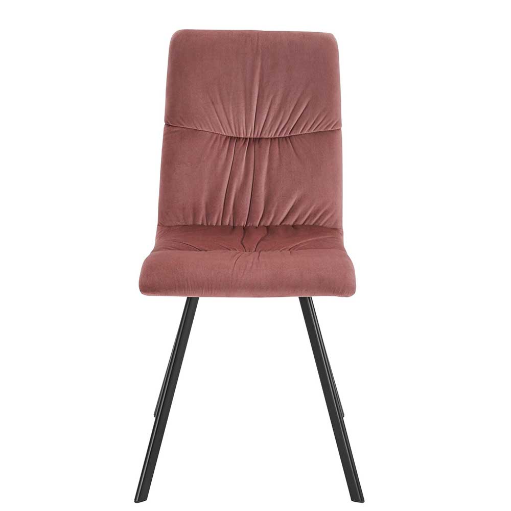 Stühle in Altrosa Samtstoff - Henvic (2er Set)