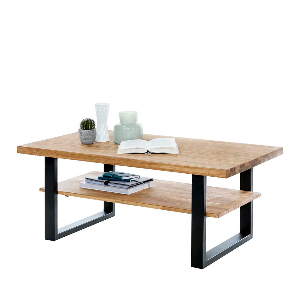 115x65 Wohnzimmertisch mit Eisen U-Gestell - Arello