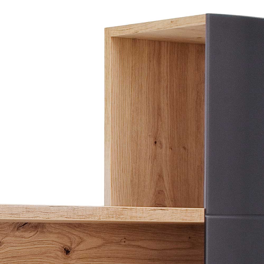 Design Wandboard Regal in Eichefarben & Grau - Vecenda