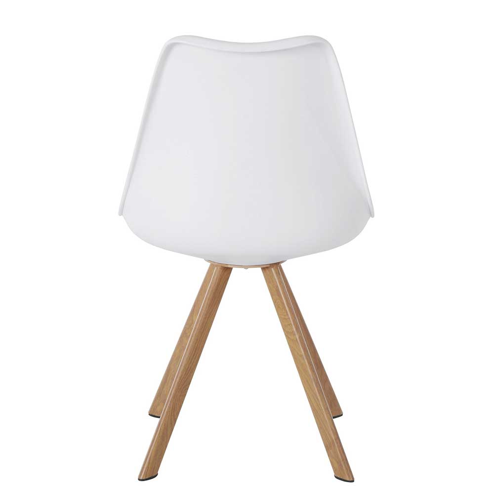 Schalenstühle in Weiß PP & Kunstleder - Pila (2er Set)