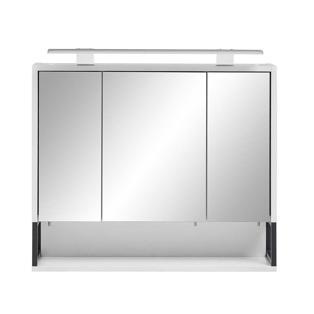 70x68x16 Bad Spiegelschrank aus Stahl in Weiß - Ismilav