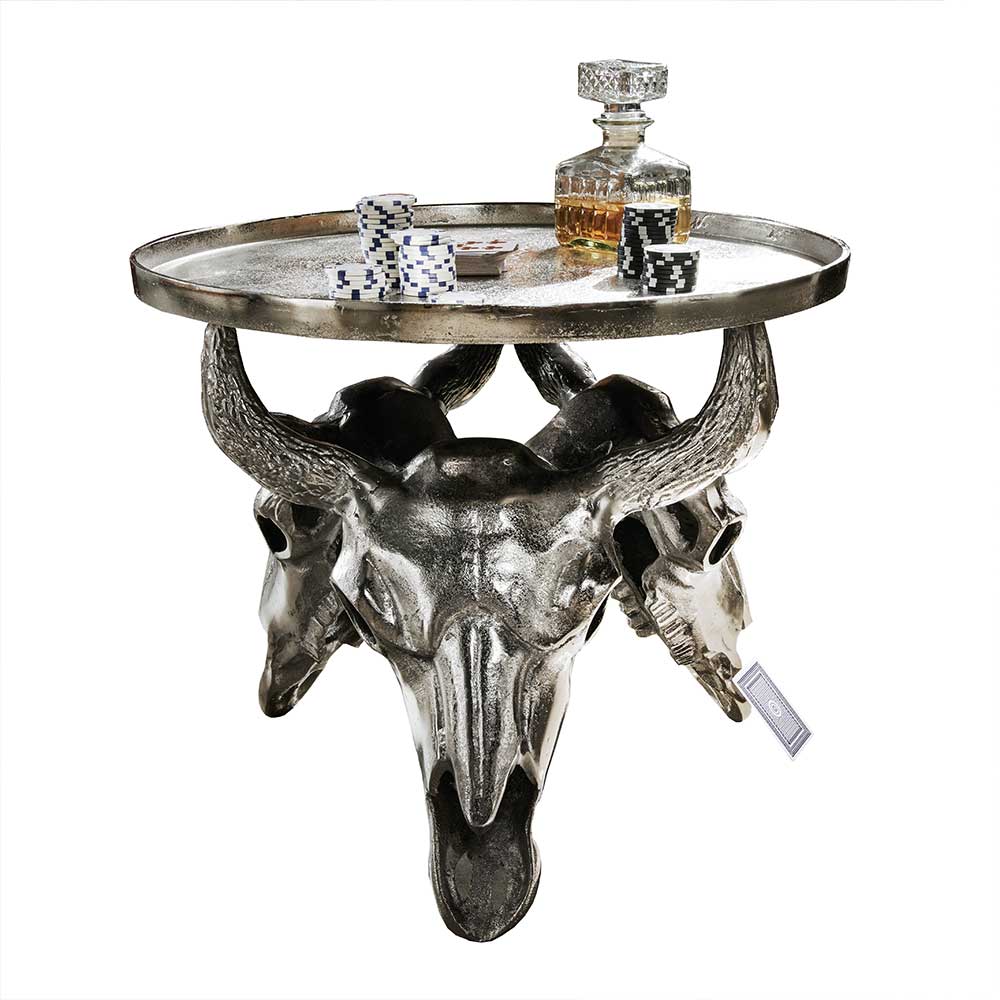Design Couchtisch mit Büffel Schädel Gestell - Zarinas