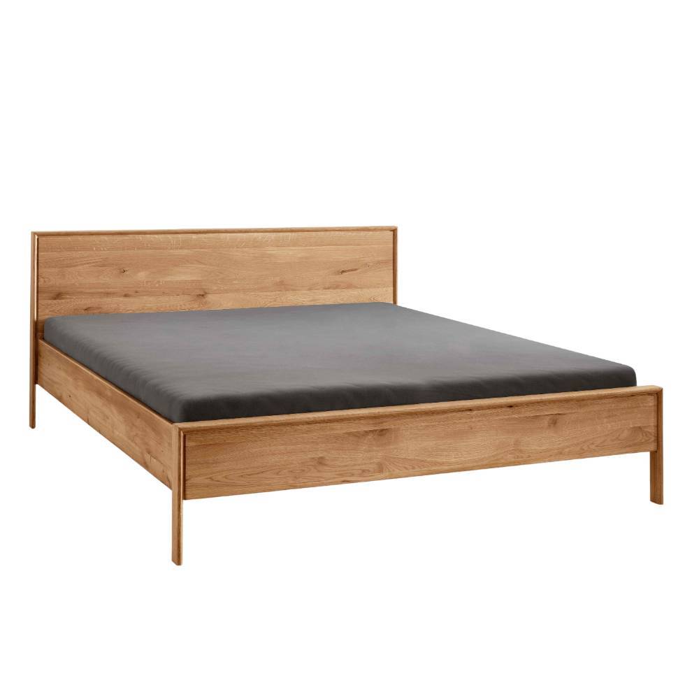 Wildeiche Bett in moderner Optik - Waving
