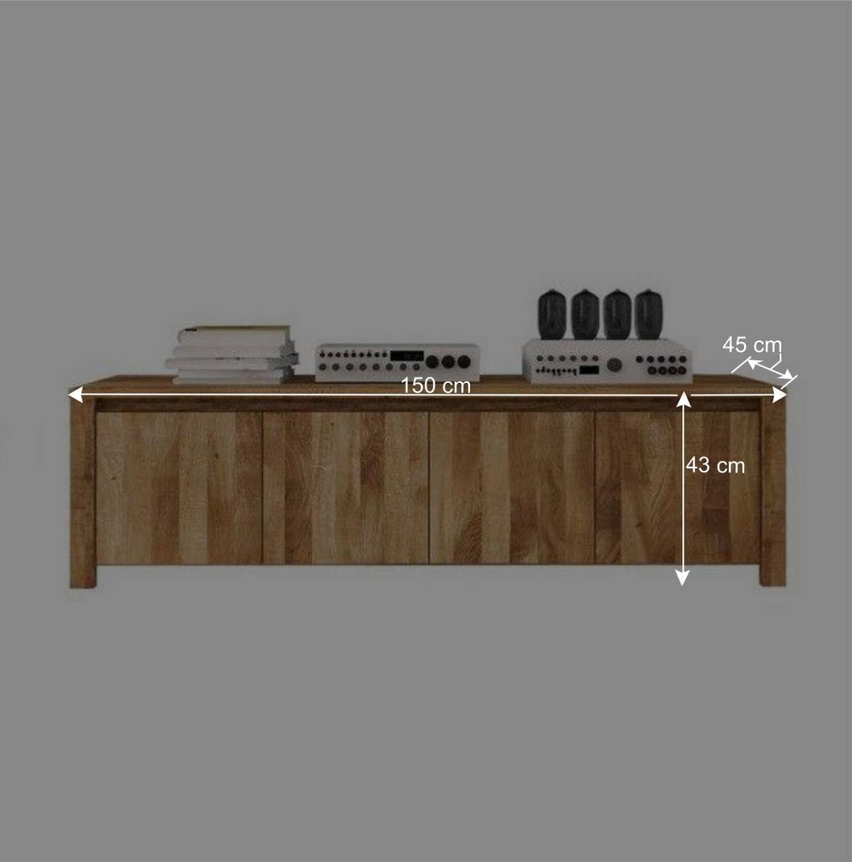 TV Sideboard Nadalia aus Wildeiche Massivholz