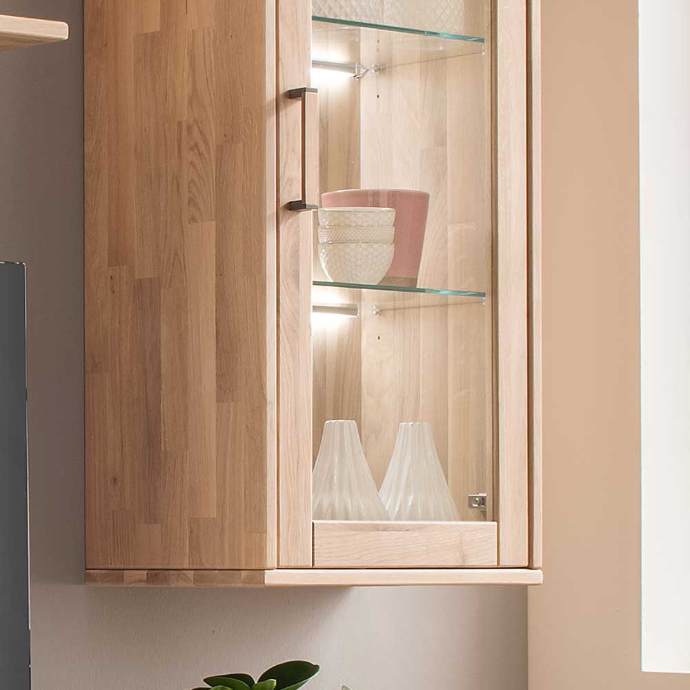 Moderne Wohnwand aus Holz - Dulciana (vierteilig)