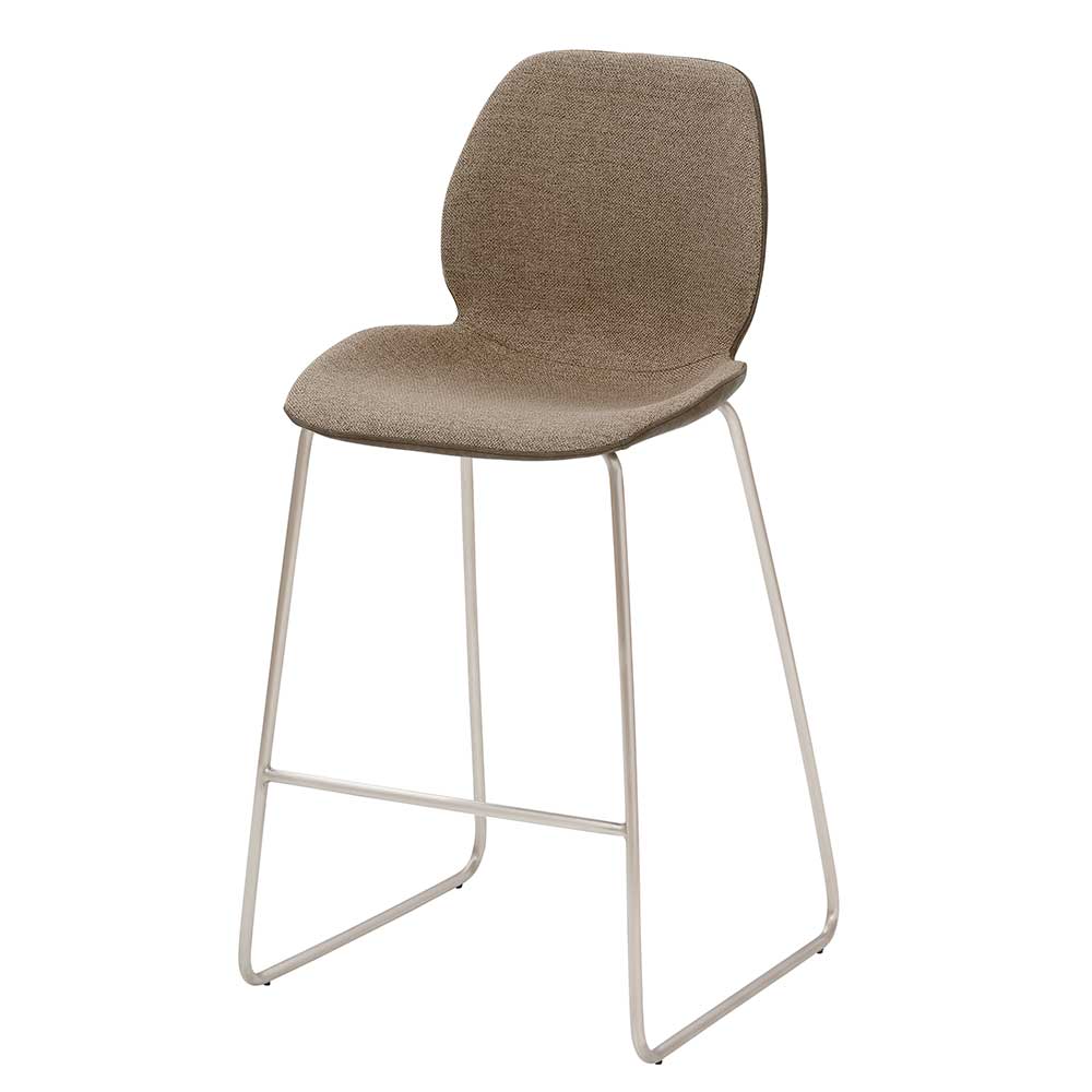 Barhocker mit Lehne in Schlamm & Beige - Maylana