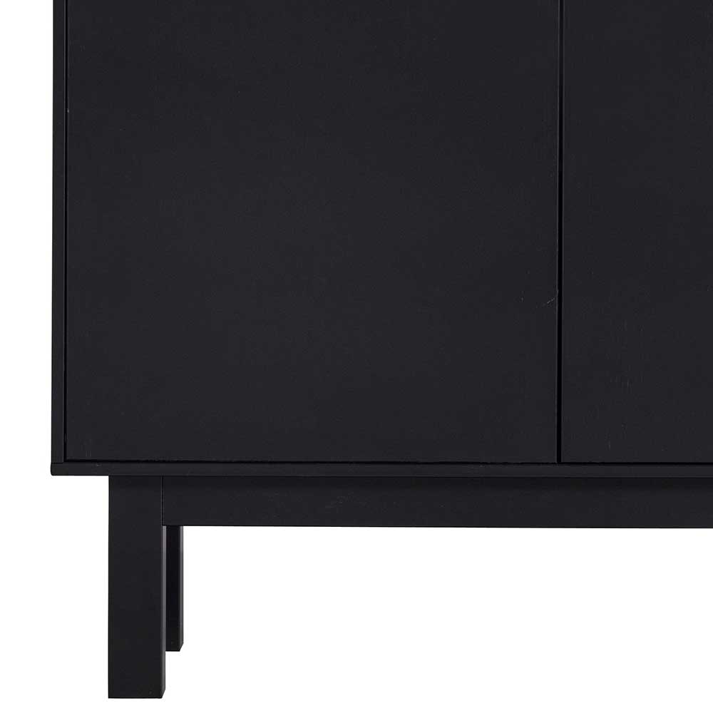110x170x40 Schrank in Schwarz aus Holz teilmassiv - Niwidus