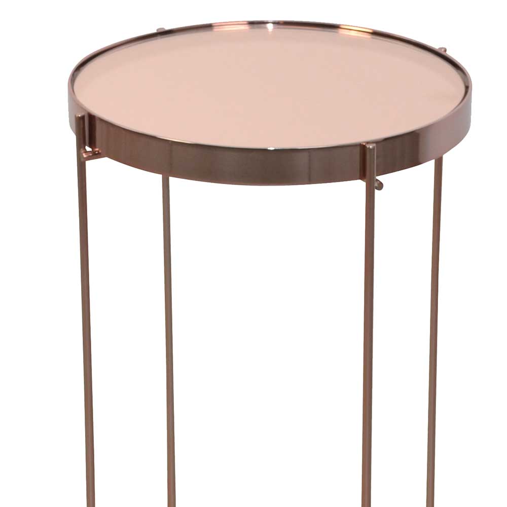 Runder Design Beistelltisch in Rosegold - Merka