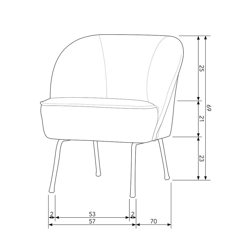 Lounge Sessel in Petrol Samt - Plicardo