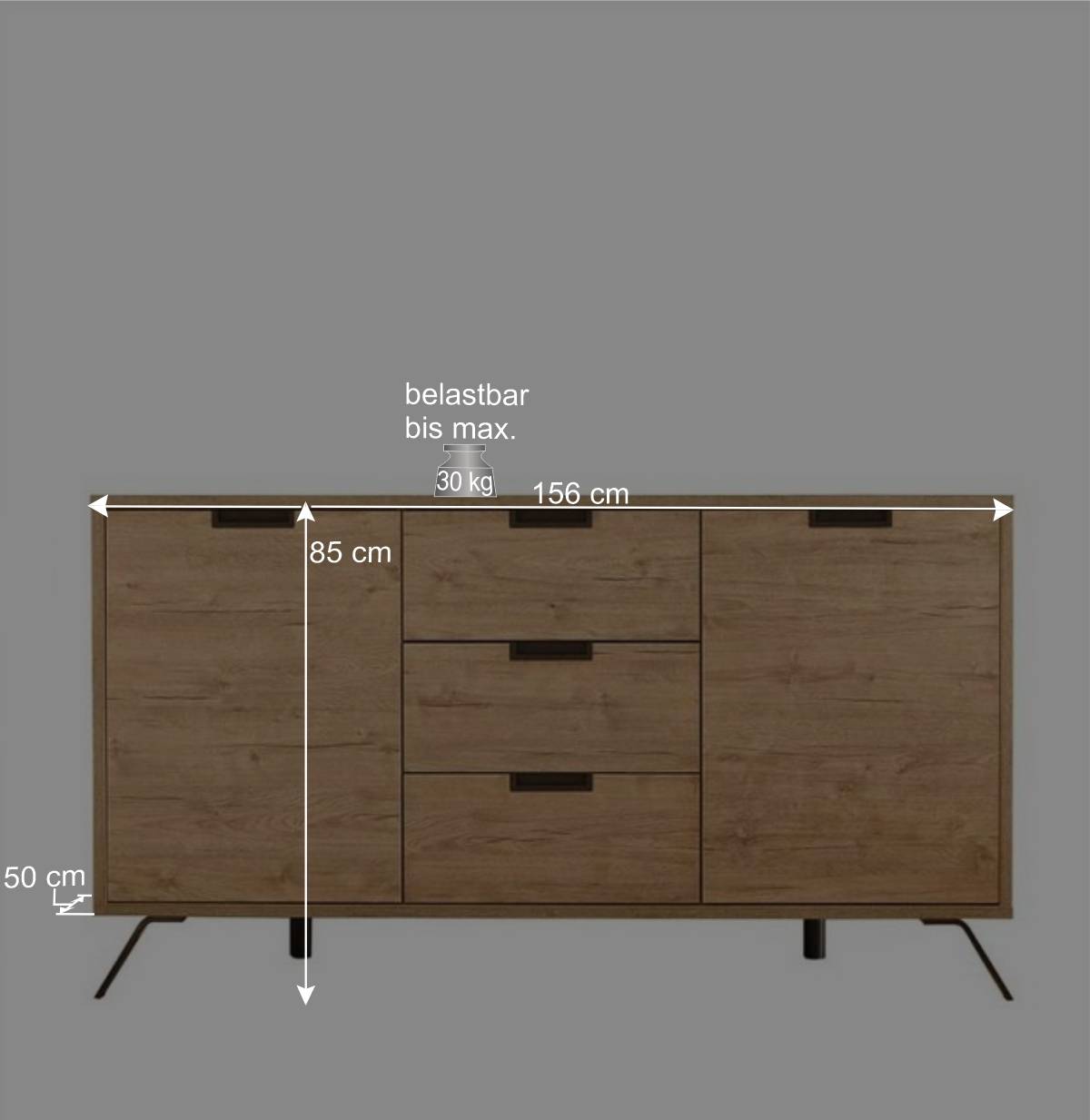 Esszimmer Möbel Set in Eiche - Rodonda (dreiteilig)