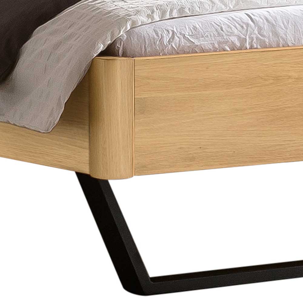 Industrial Bett aus heller Eiche - Ezianas