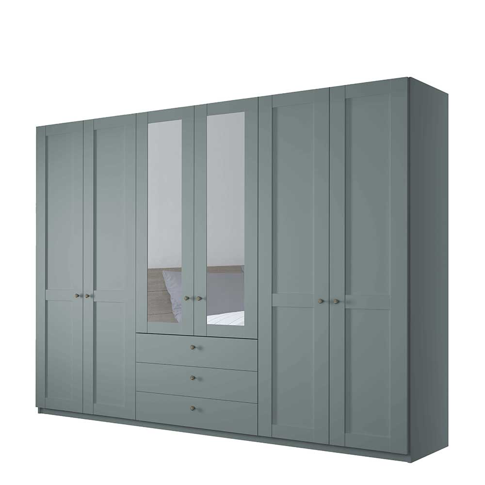 Großer Kombi-Kleiderschrank in Graugrün - Rajavo
