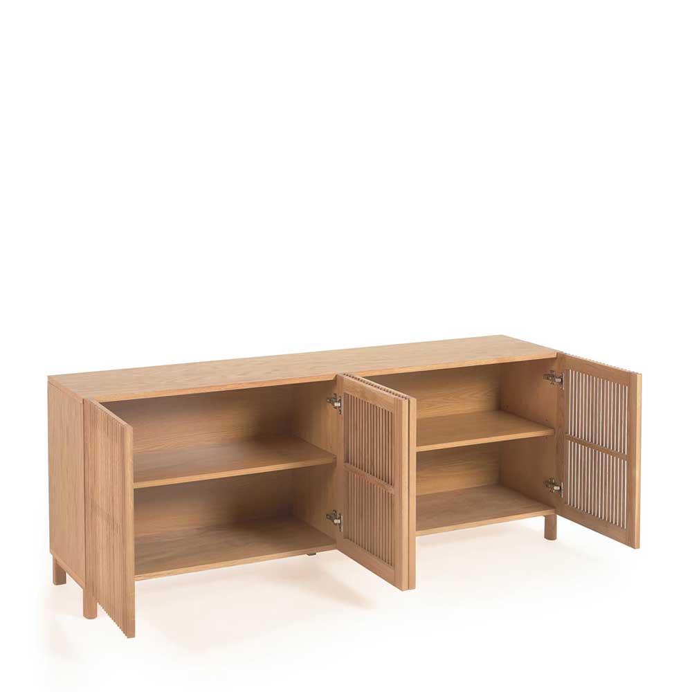 180x72x43 Sideboard mit vier Lamellen Türen - Azuro