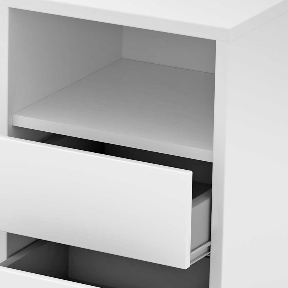 Weißer Rollcontainer mit Fach & zwei Schubladen - Solari