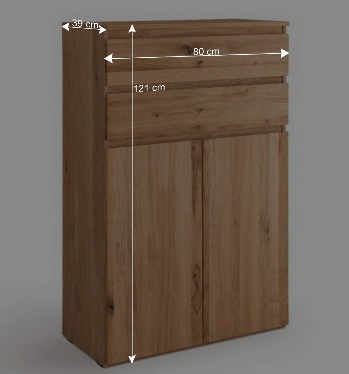 Massivholz Aktenschrank aus Eiche - Calexia
