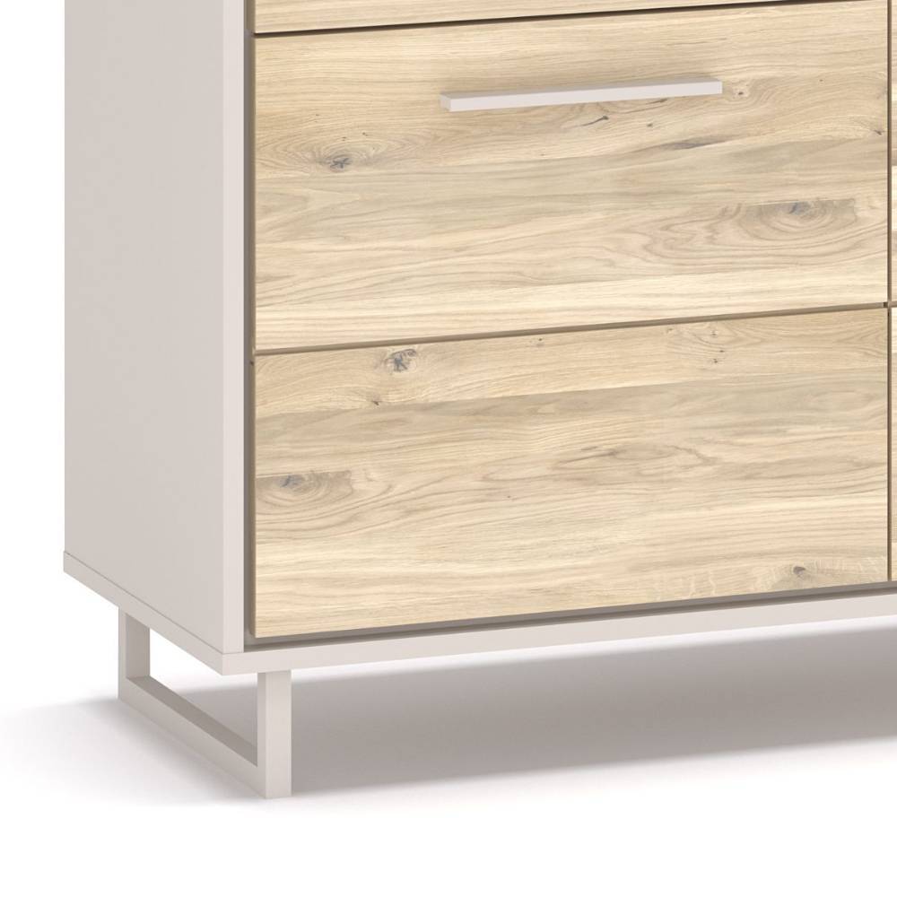 Kommode in Eiche Bianco und Kreideweiß - Loca