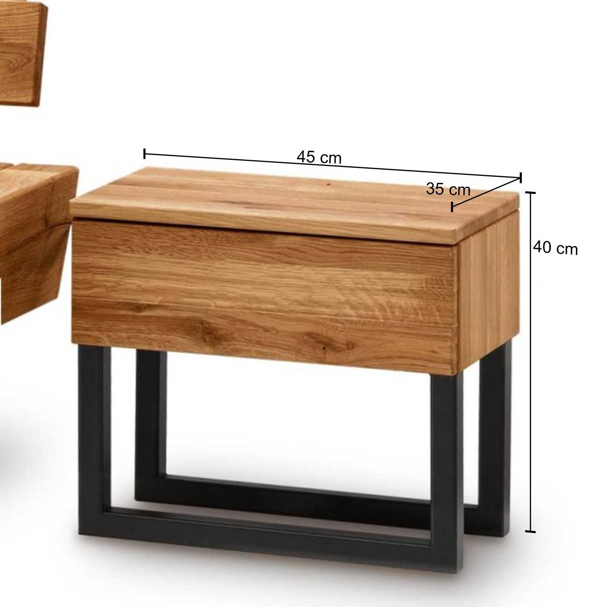 Designer Balkenbett Wildeiche mit LED - Elise