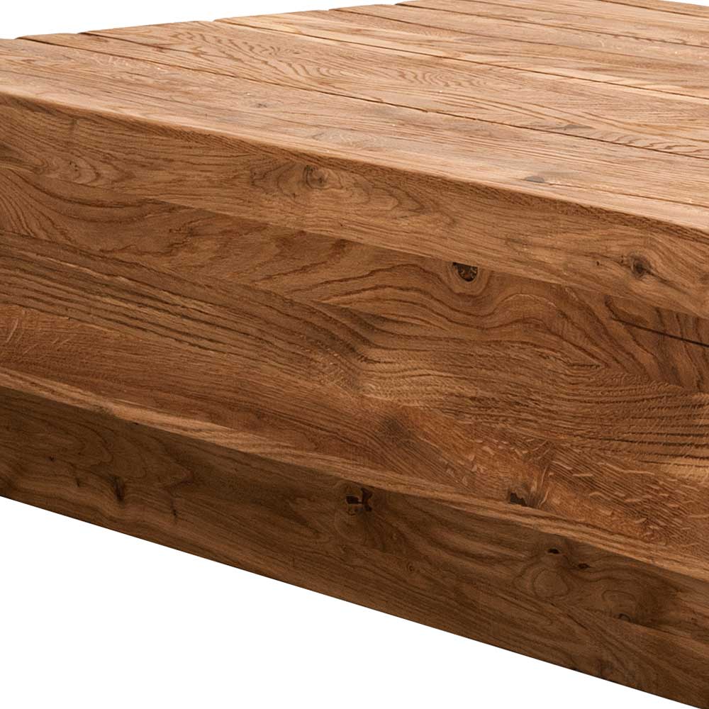 Rustikaler Balken Couchtisch aus Eiche - Vrona