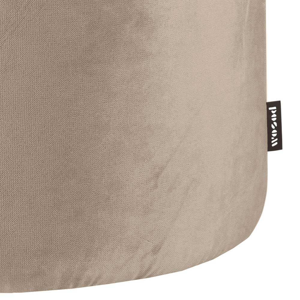 Zylinder Polsterhocker in Khaki Samt - Griffina