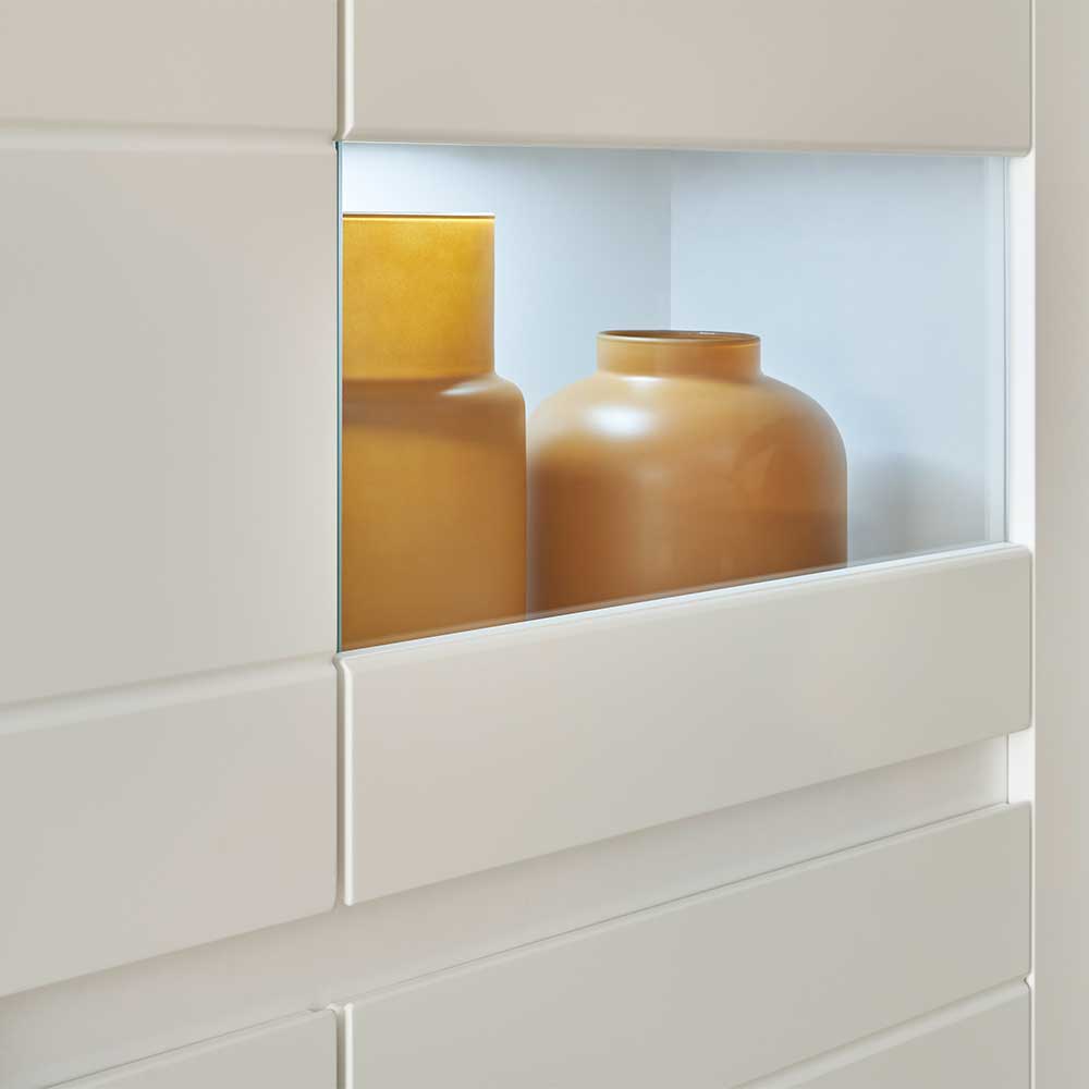 Vitrinenschrank in Weiß - 85x198x35 cm - Ilana