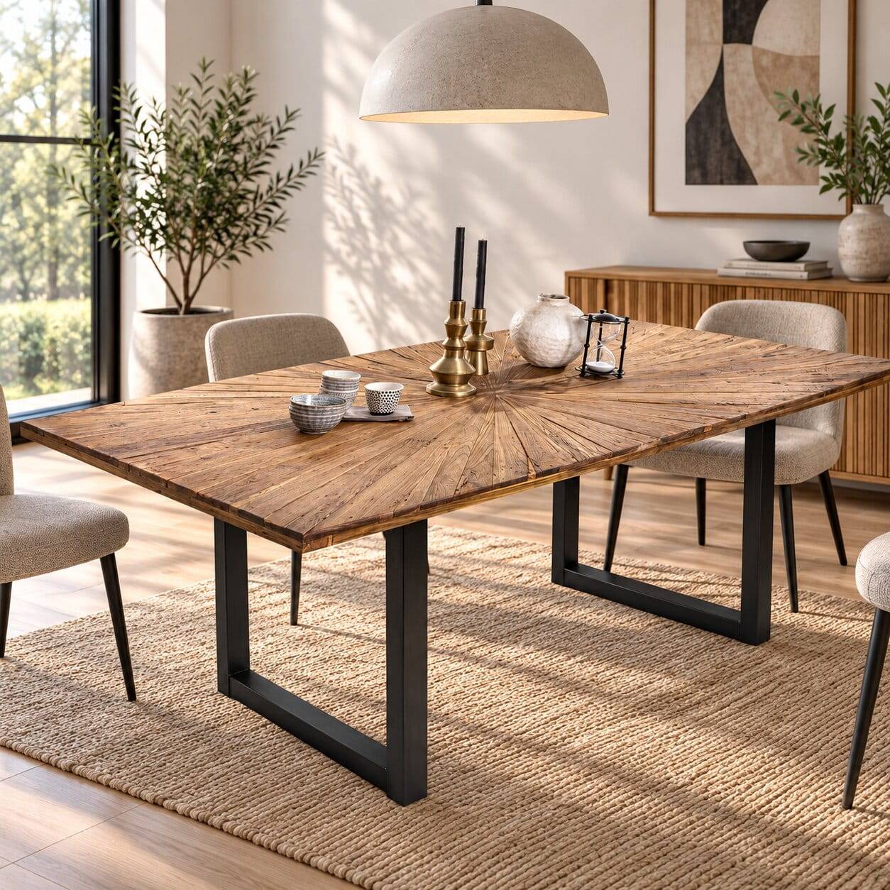 Designer Esstisch aus Recyclingholz Teak - Lolly