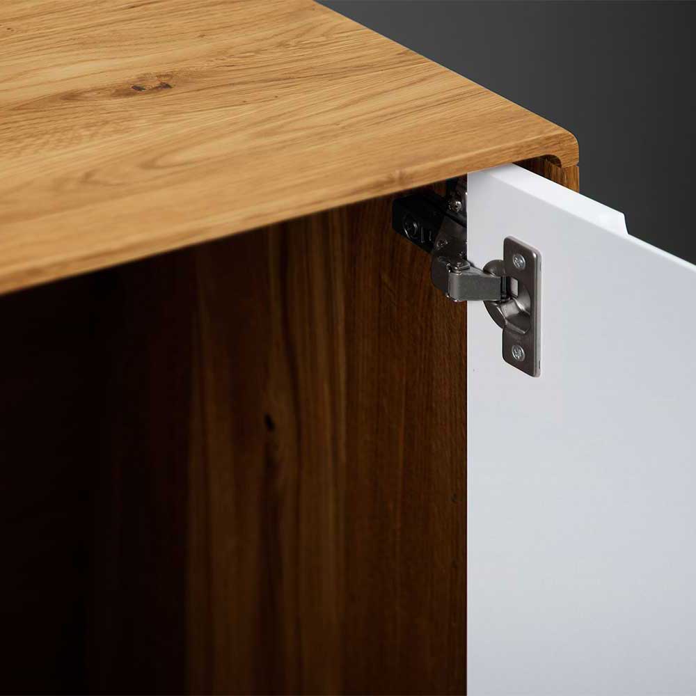 220 cm langes TV Lowboard in Wildeiche mit Weiß - Diesta I