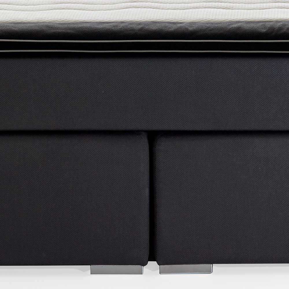 Schwarzes Design-Boxspringbett mit LED - Lubema