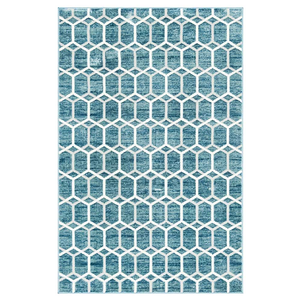 Geometrisch gemusterter Teppich mit Kurzflor - Calencio