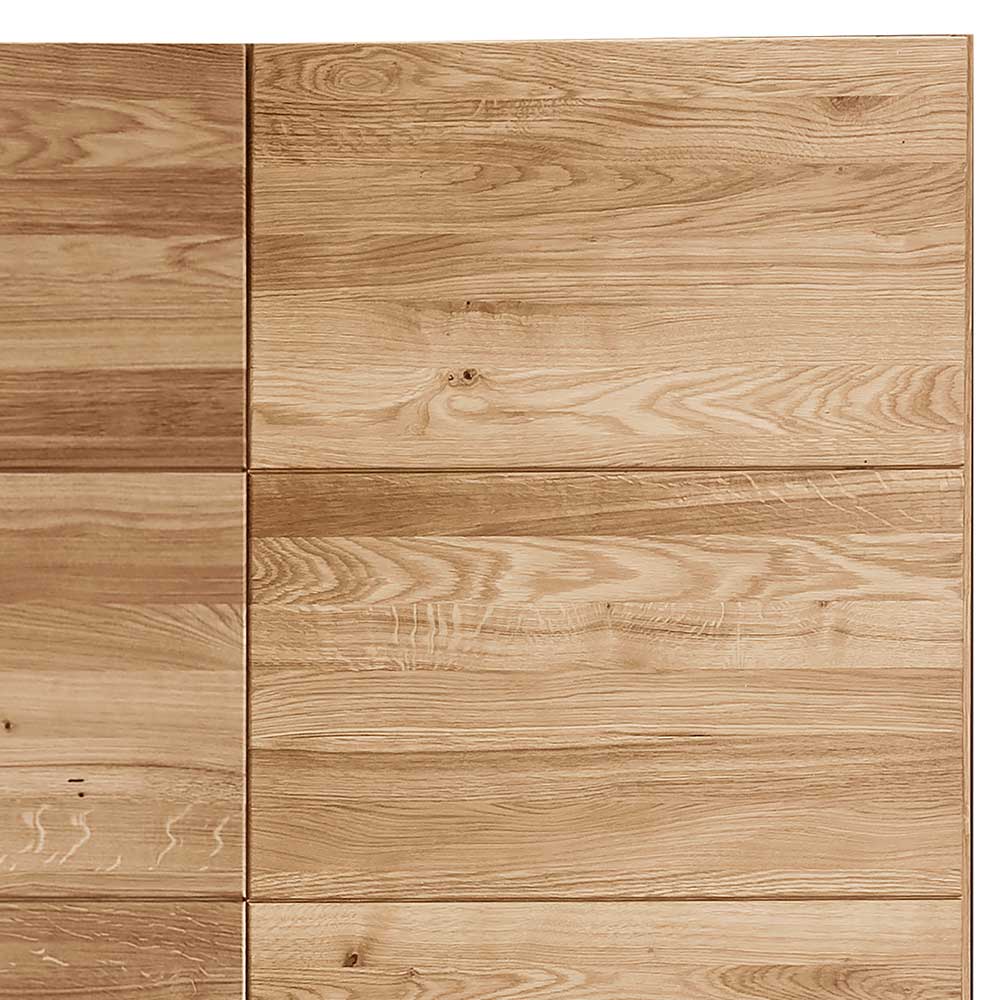 5-türiger Kleiderschrank aus Wildeiche & Weißglas - Mangaly
