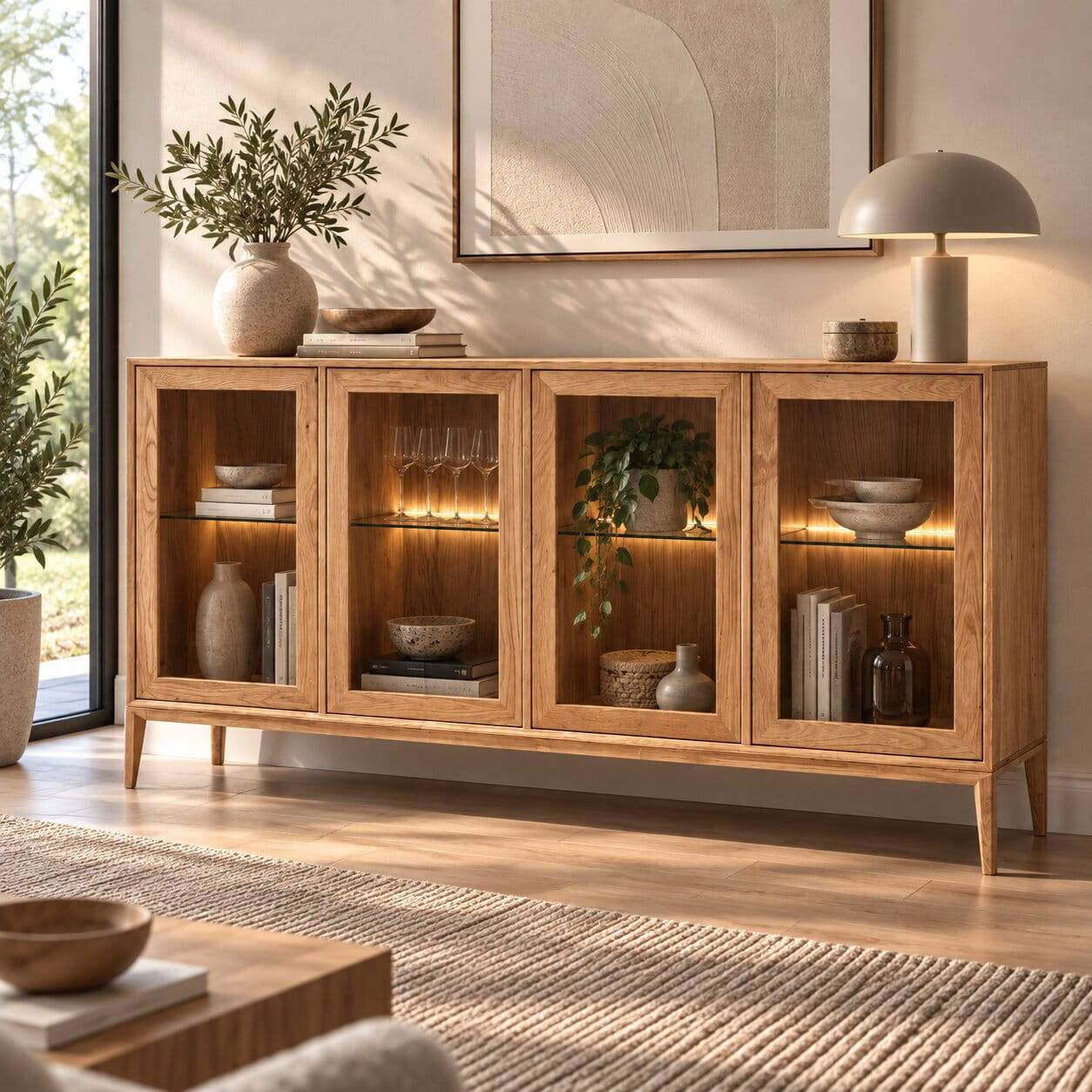 Sideboard Vitrine mit LED Beleuchtung - Lamia