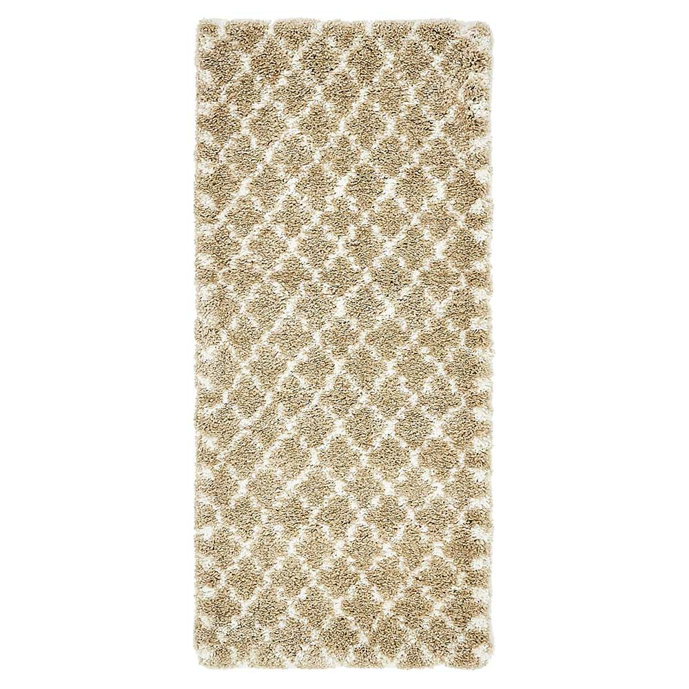 Läufer Teppich mit Kachelmuster und hohem Flor - Mocorapo