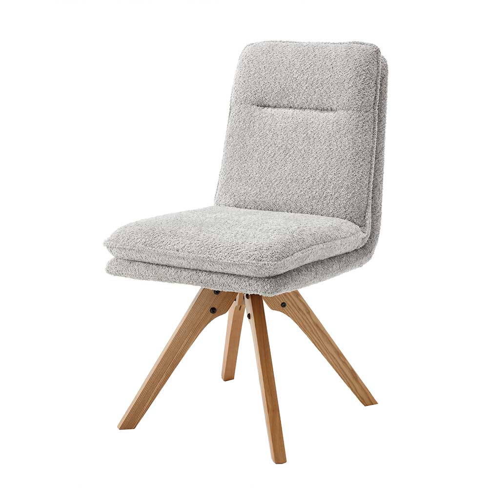 Boucle Esszimmerstühle in Grau - Encantada (2er Set)