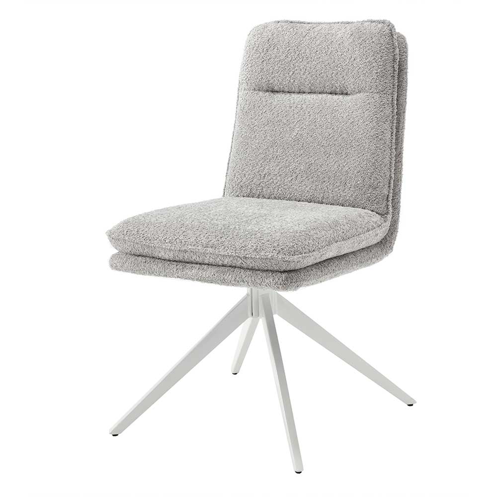 Esszimmer Drehstühle in Grau Boucle - Topra (2er Set)