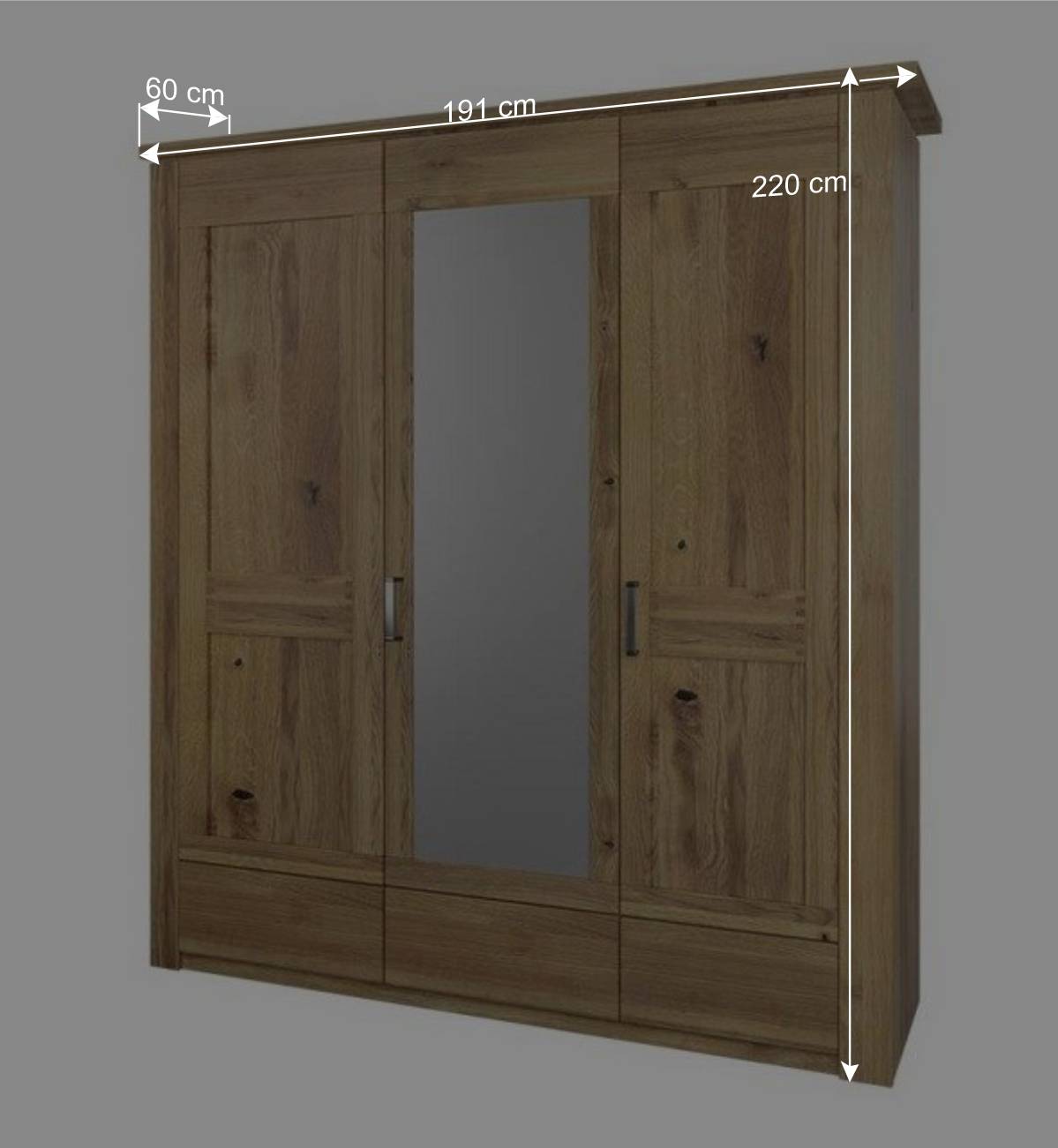 Asteiche Schlafzimmerschrank teilmassiv - Riostar