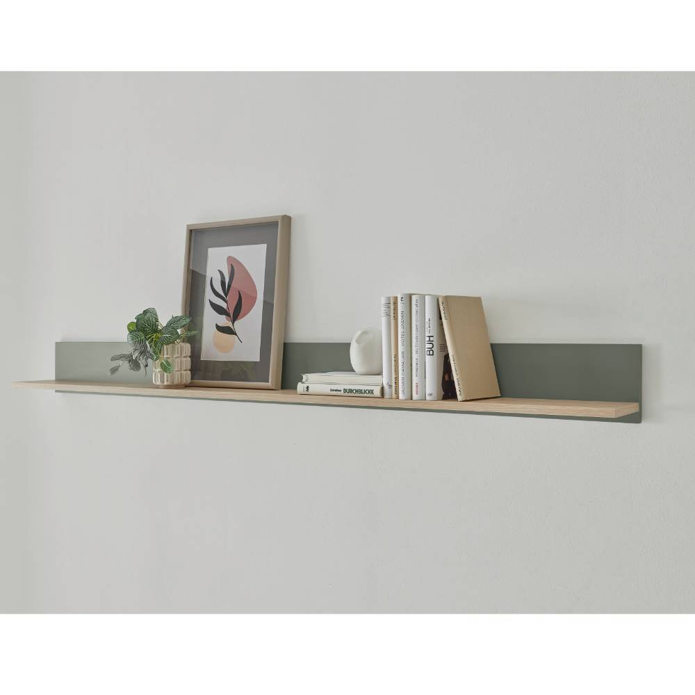 Wohnzimmer Wohnwand Set in Graugrün - Socotta (vierteilig)