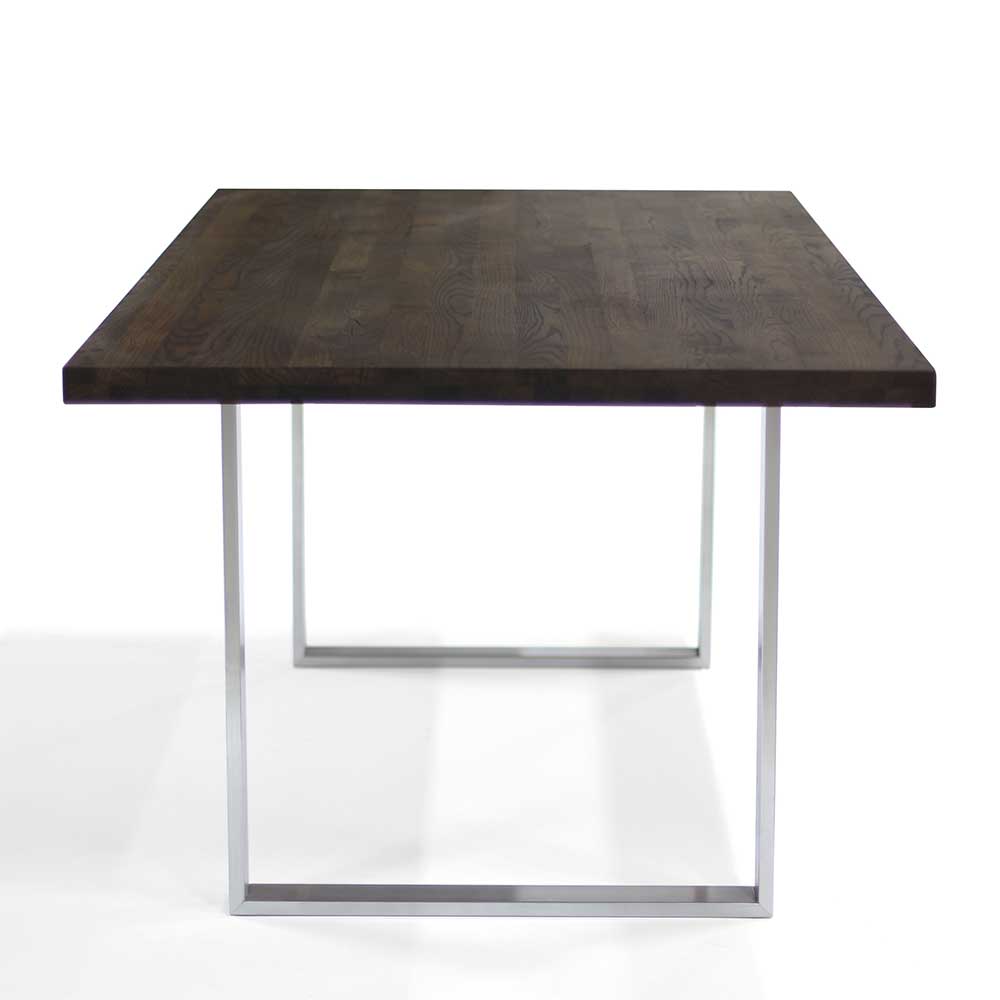 Designtisch aus Nussbaum Holz & Edelstahl - Yocha