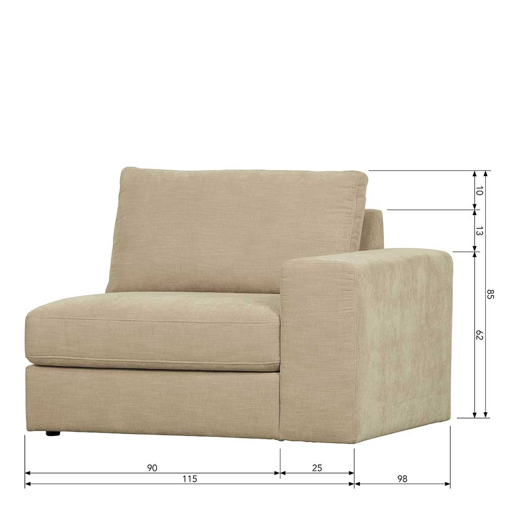 Modulcouch Abschlusselement mit Armlehne rechts - Tresema