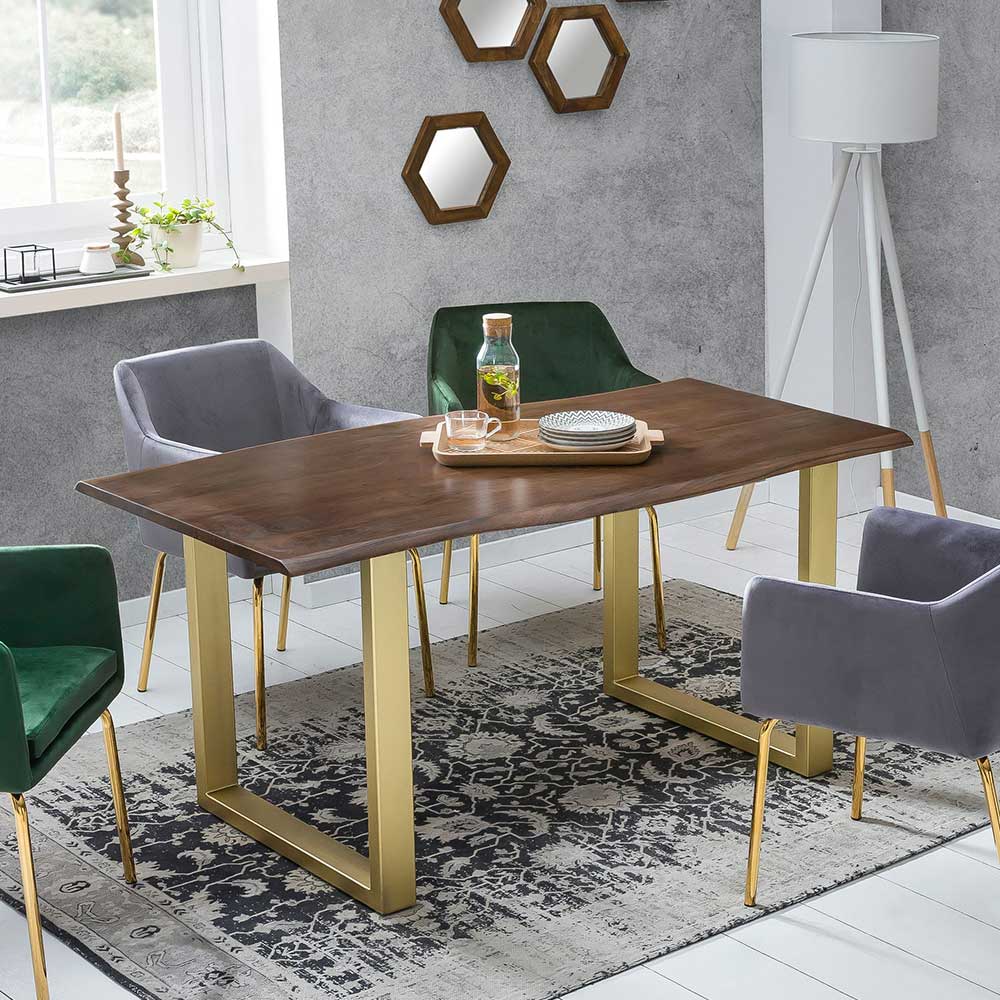 160x85 Tisch aus Akazie in Nussbaumfarben - Choicon