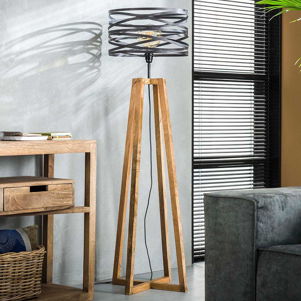 Stehleuchte mit Massivholz Bügelfuß - Unique