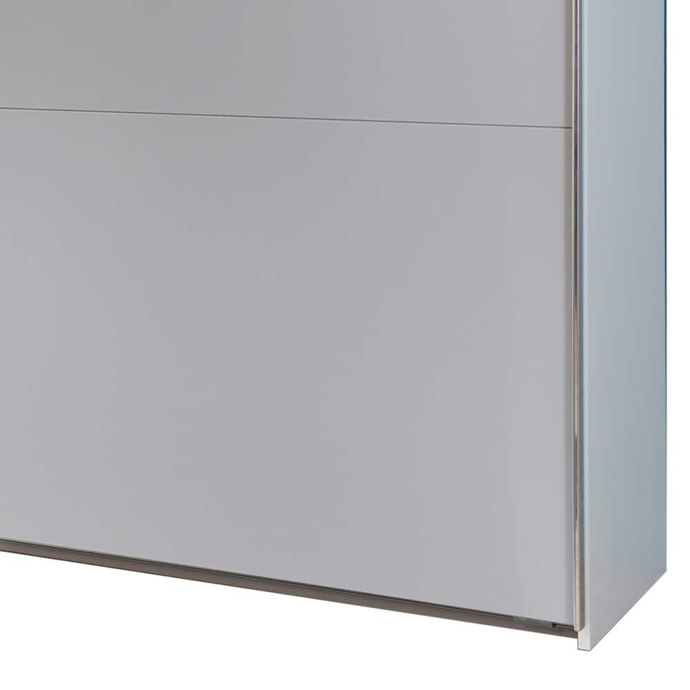 Moderner Kombi-Kleiderschrank in Weiß & Lichtgrau - Paisly
