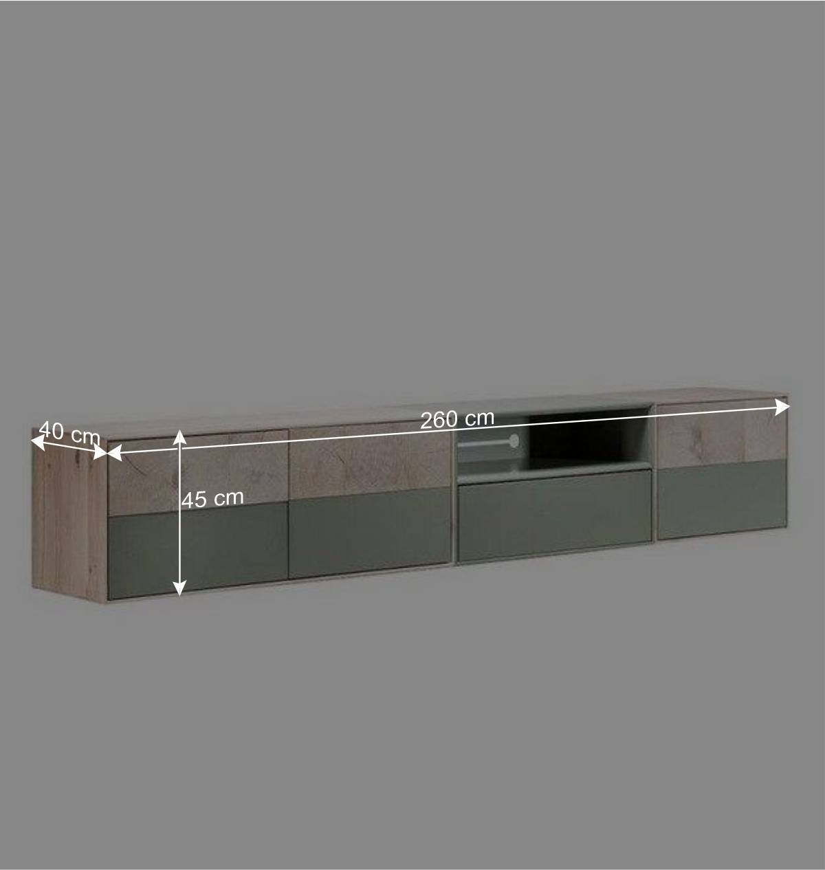 260x45x40 TV Lowboard zweifarbig - Ajevos