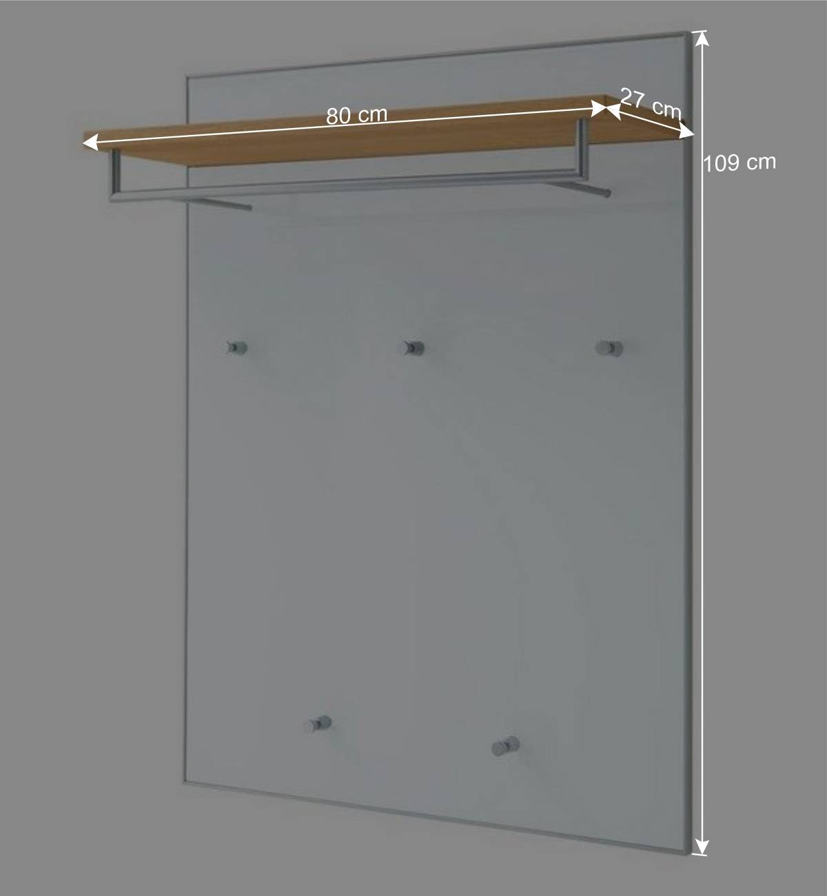 Flurgarderobenset Wynoca in Weiß Glas beschichtet (fünfteilig)