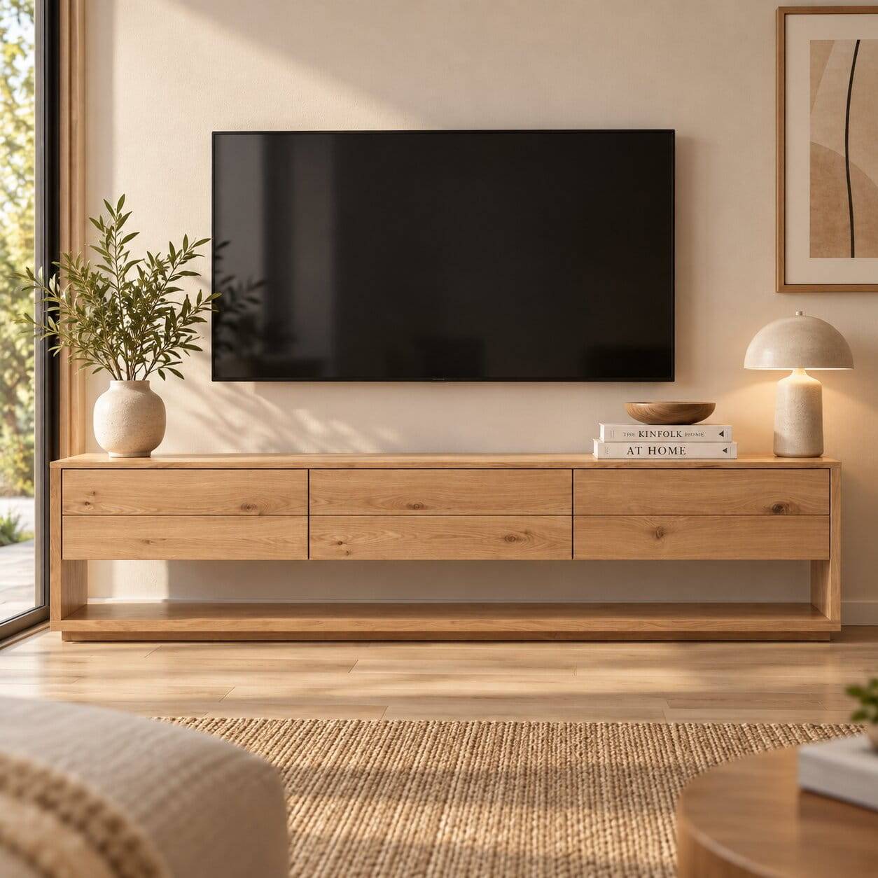 TV Lowboard mit drei Schubladen und Fach - Algaro