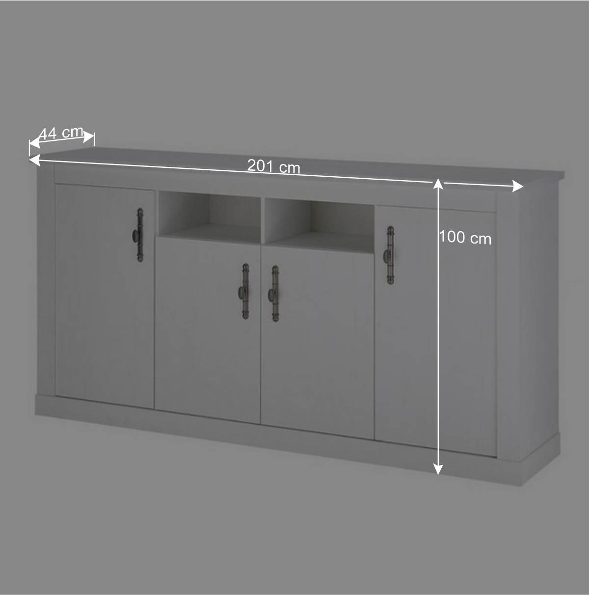 Esszimmerschrank Set in weißer Holzoptik Pinie - Liancos (dreiteilig)