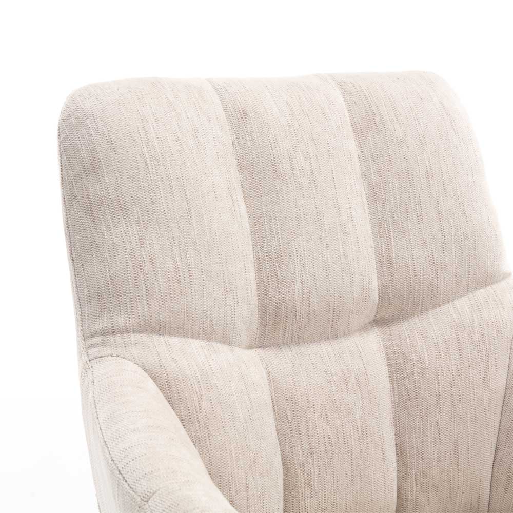 Drehbarer Stuhl in Creme Strukturstoff - Crotone (2er Set)
