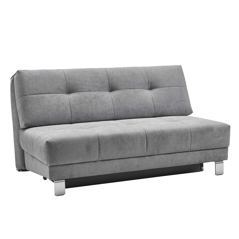 Moderne Ausziehcouch in Grau Microvelours - Samura
